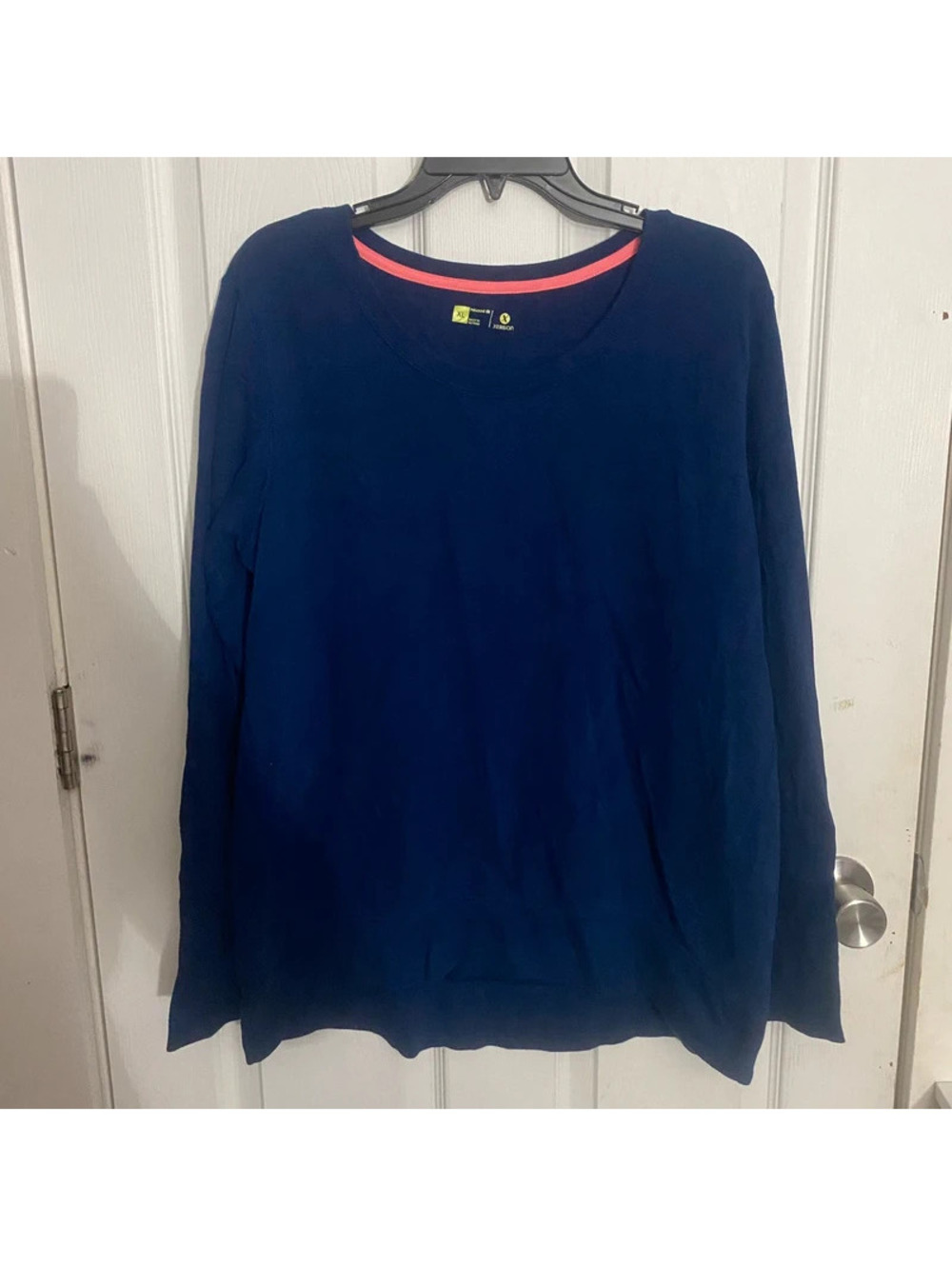 Xersion Navy Blue Relaxed Fit Long Sleeve Top Size XL